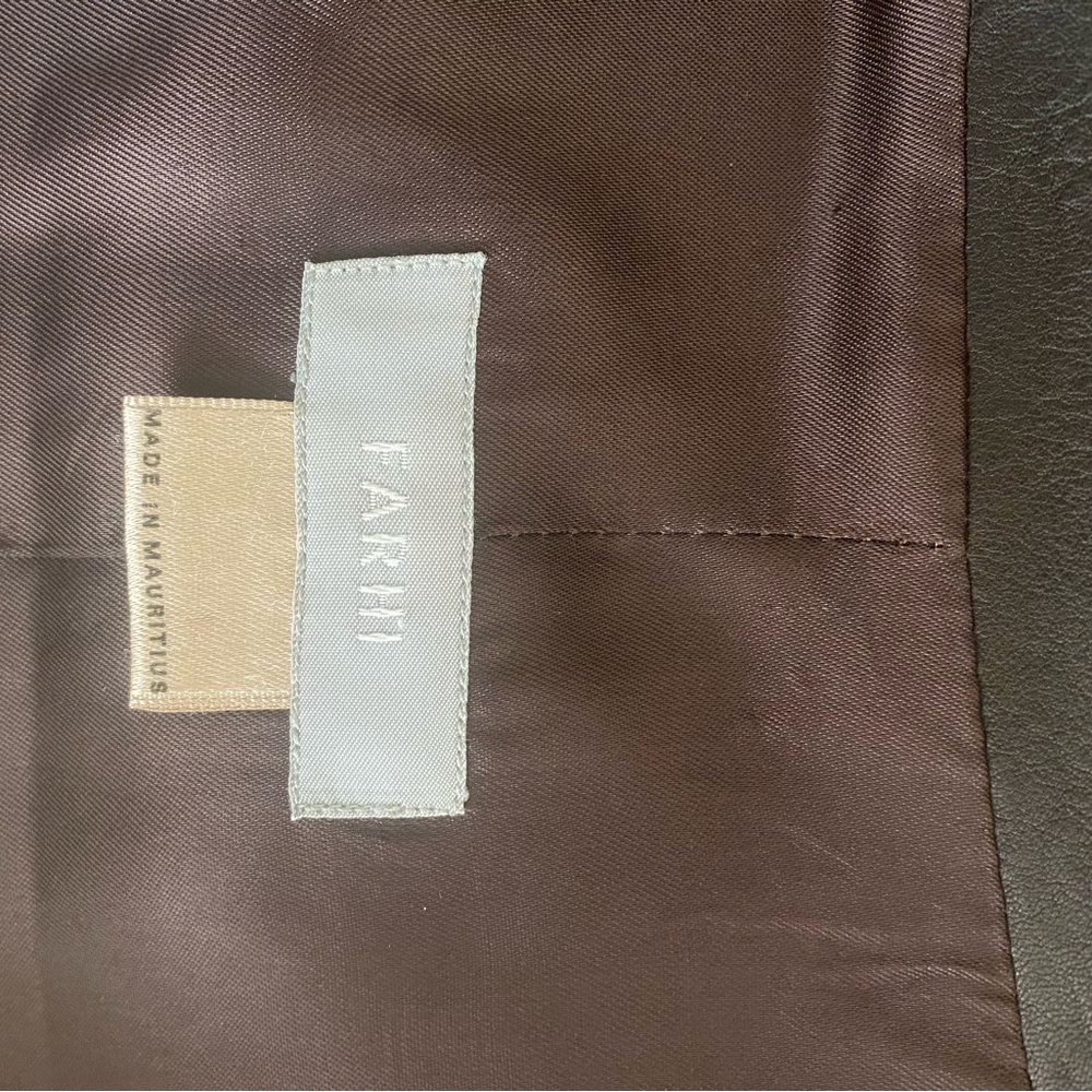 FARHI leather jacket;  button up lined and pockets - Picture 14 of 15